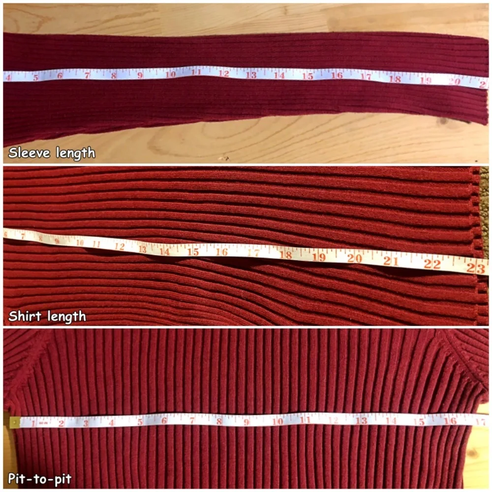 Vintage Wine Red Turtleneck 100% Cotton - Picture 5 of 6